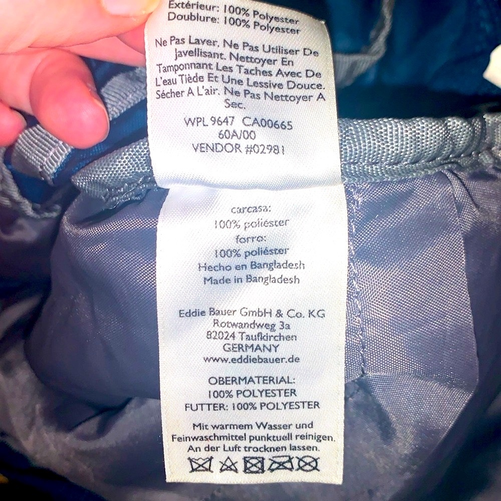 🎁Like New UNISEX Eddie Bauer Blue Stowaway 20lb Backpack - Picture 6 of 12